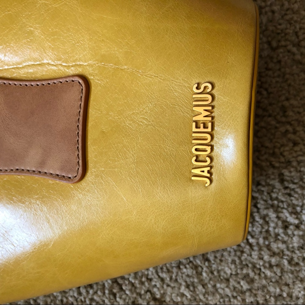 Rare! JACQUEMUS Le Sac Praia Bucket Bag In Yellow - Picture 5 of 11